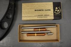 JT Slocomb 6-12" Micrometer with Accessories in Wood Case