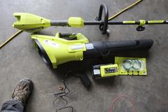 Ryobi Cordless Leaf Blower and Weed Whip with Ryobi 40V Lthium Battery and Charger