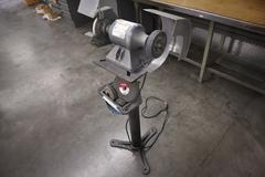 Baldor Double End Pedestal Grinder with Safety Guards and Coolant Cup