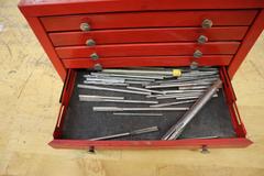 Huot Index (5) Drawer with Taps, Reamers, Insert Cutters, Boring Tools, etc..