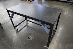 Rolling Metal Work Table with Laminate Top