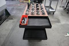 Huot Rolling Tool Rack (48 Pocket) with Assorted CAT40 Tool Holders