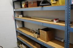 Teardrop Style Adjustable Shelf Racking with 6 Shelves with Assorted Contents of Multi Bin Organizers with Fasteners and Hardware