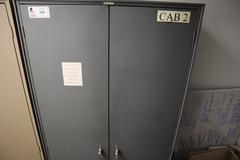 Equipto Steel 2 Door Cabinet with 7 Adjustable Shelves and Contents of Hardware and Fasteners