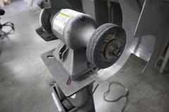 Baldor Double End Pedestal Grinder with Safety Guards and Coolant Cup