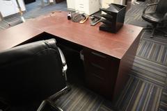 Desk with Return, 2 Hon 2-Drawer File Cabinets, Office Chair and Contents
