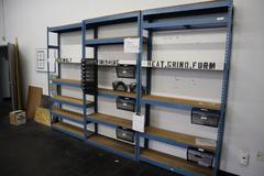 Teardrop Style Steel Racking (3) Sections with Adjustable Shelving