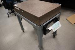 Tru-Stone Granite Surface Plate, Grade A 36" x 24" x 6",  on Heavy Duty Rolling Stand