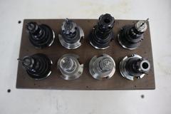 CAT40 ER16 Collet Type Tool Holders in Wood Rack (8pcs)