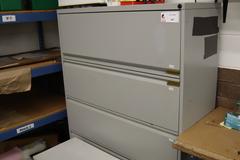 Lateral Metal File Cabinet 5 Drawer, 2 Drawer File Cabinet with Assorted Contents
