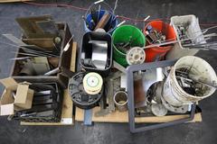 Scrap Materials on Pallets, Mixed, Steel, Aluminum, Copper Wire and More