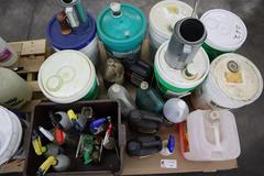 Cleaning Chemicals, Way Oils, Fuel, and Other Flammables on (2) Pallets