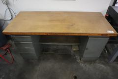 Equipto Work Bench, Wood Top, Cabinet Base, (4) Drawers, Lower Shelf
