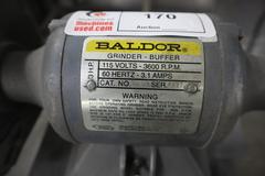 Baldor Double End Pedestal Grinder with Safety Guards and Coolant Cup