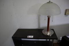 Shelf Unit with Table Lamp and Assorted Hardware and Fasteners