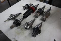 CAT40 Tool Holders (8pcs) End Mill Type with Assorted Shell Mills and Chip Fan