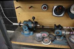 KO Lee End Mill Grinder with Attachments, Craftsman Double End Bench Grinder and Maple Top Work Bench