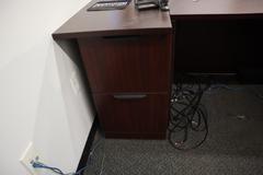 L-Shaped Laminated Office Desk with(2) 2 Door File Cabinets