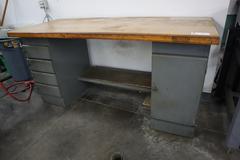 Equipto Work Bench, Wood Top, Cabinet Base, (4) Drawers, Lower Shelf