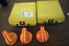 Suction Cups For Material Handling (2) 8" Woods Power Grip, (3) Harbor Freight 4.5"