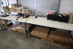 Shipping Desks (2pcs) with Contents of Boxes, Bags, Digital Scales, File Organizers