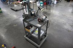 Rolling Metal Work Center with Central Machinery 6" Double End Bench Grinder, and Rutland 1" x 8" Belt Disc Grinder