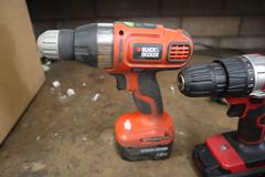 Cordless Drills, Assorted Brands, Ryobi, Hyper Tough, Black and Decker