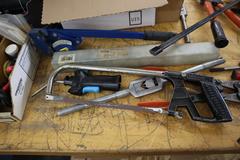 Hand Tools, Various, Saws, Plumb Bobs, Clamps, Pliers, Screw Drivers and More