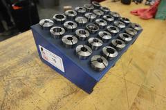 Hardinge 5C Collets in Metal Divider Rack (30 Collets)