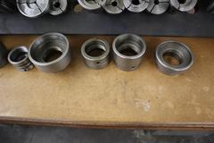 5C Step Collets and Collet Closer Rings with Wood Rack