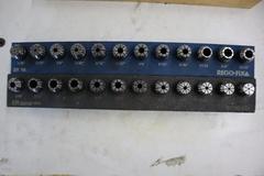 ER16 & ER20 Collets in Wood Racks, (44) ER16's, (12) ER20's
