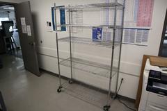 Wire Rack with Wheels and 5 Adjustable Shelves