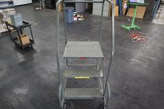 PW Platforms Steel 3 Step Tilt And Roll Ladder 300 lb Capacity