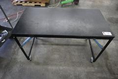 Rolling Metal Work Table with Laminate Work Top