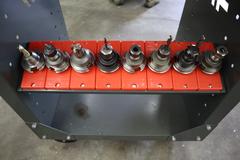 Haas Rolling Tool Cart 32 Pocket with Assorted CAT40 Tool Holders, Different Types and Brands