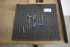 Fixture Plate for Measurement 20" x 24" Drilled and Tapped and with Peg Holes on 1" Centers with Clamps 