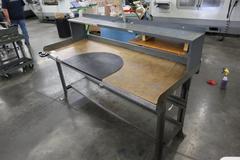 Steel Work Bench With Particle Board Top, Work Light and Lower Shelf