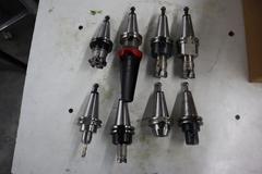 CAT40 Tool Holders (8pcs) End Mill Type with Assorted Shell Mills and Chip Fan