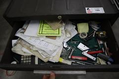 Machinist Rolling Tool Box, 3 Drawer, Open Door Bottom, with Contents