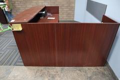 L-Shaped Laminated Front Secretary Desk with (2) Under Desk File Cabinets