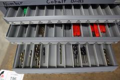 Huot Cobalt Drill Indexes (3pcs), Letter, Number, Fractional with Contents of Drills