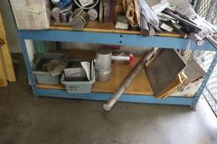 Surplus Aluminum and Steel, Mostly Bars and Rods -Includes Shelving Unit