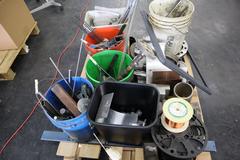 Scrap Materials on Pallets, Mixed, Steel, Aluminum, Copper Wire and More