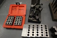 1-2-3 Precision Blocks, 2 x  2.5 x 3" Vee Block, Assorted Small Clamp Down Hardware