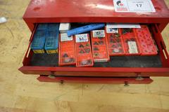 Huot Index (5) Drawer with Taps, Reamers, Insert Cutters, Boring Tools, etc..