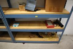 Teardrop Style Adjustable Shelf Racking with 5 Shelves with Assorted Contents