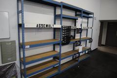 Teardrop Style Steel Racking (3) Sections with Adjustable Shelving