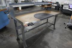 Steel Work Bench With Particle Board Top, Work Light and Lower Shelf
