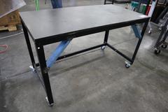 Rolling Metal Work Table with Laminate Work Top