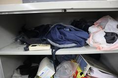 Metal Storage Cabinet, 2 Door with 3 Adjustable Shelves and Contents